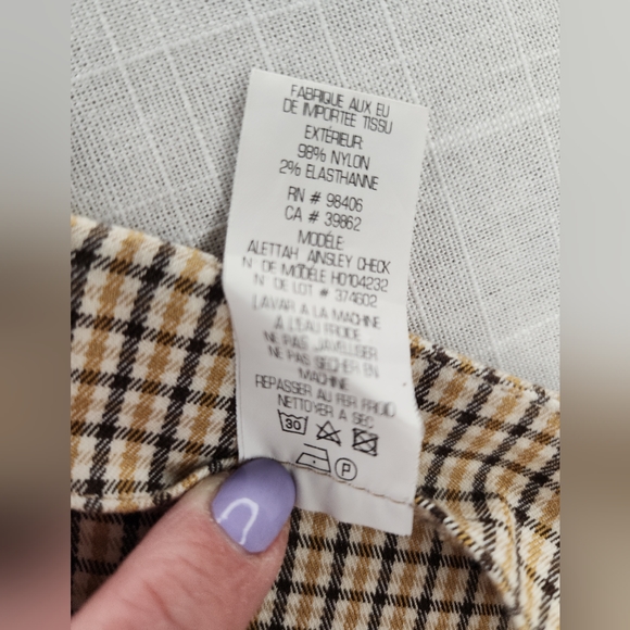 THEORY Alettah Ainsley Checkered Cropped Pants Zip Bottoms - Picture 5 of 6